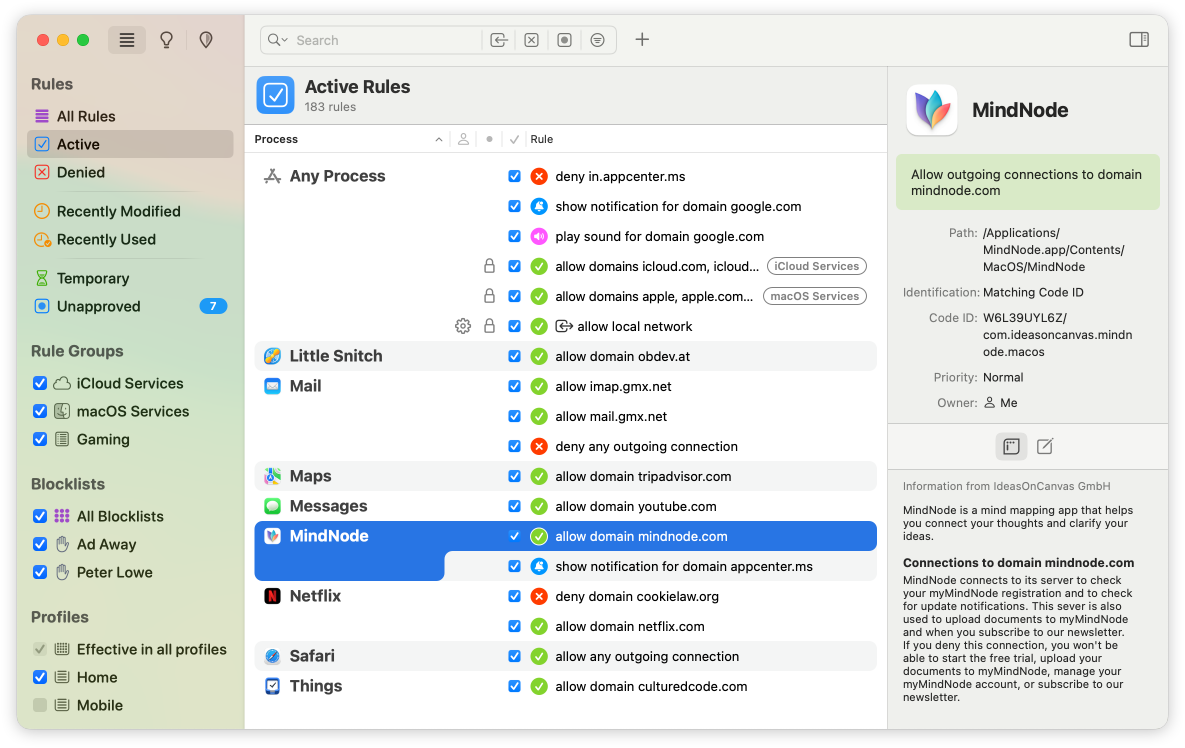 Little Snitch – Management Window